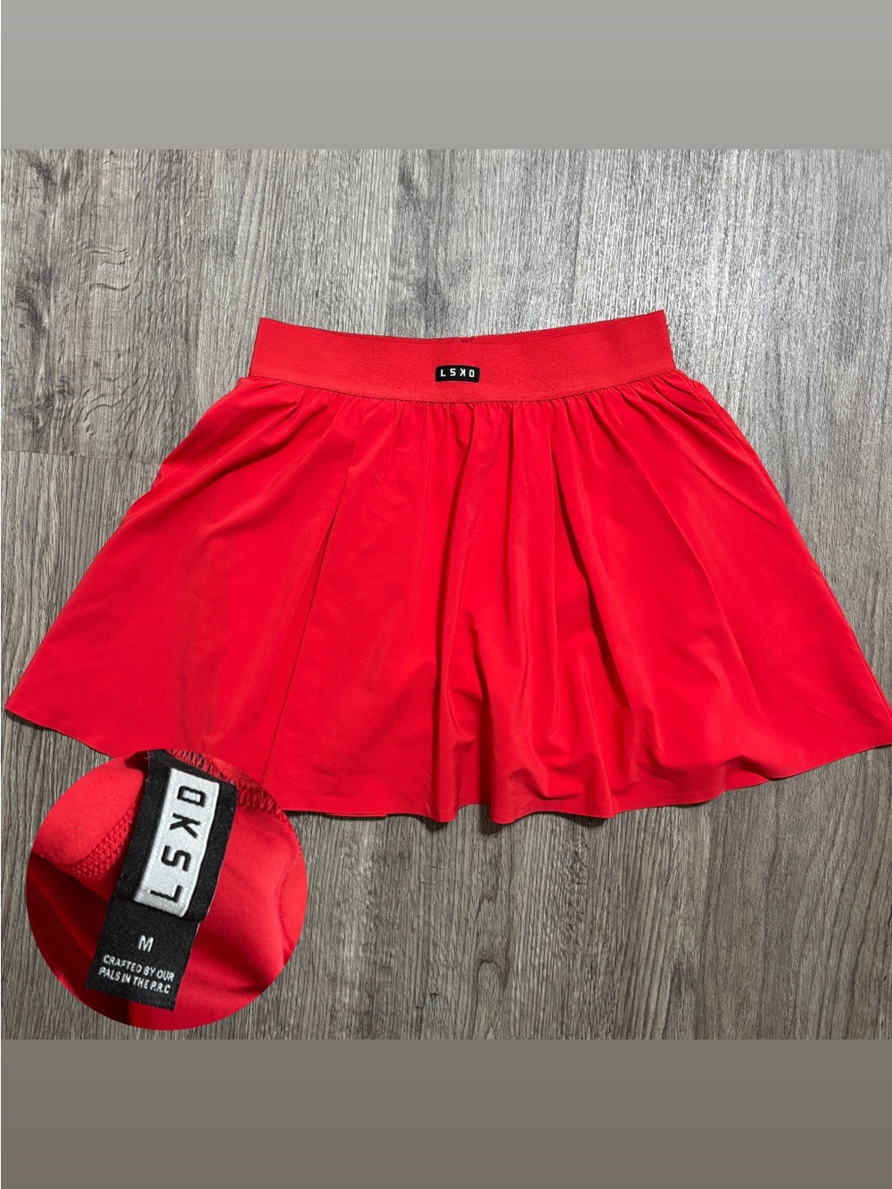 LSKD Women’s Red Athletic Tennis Skort Size M Built In Shorts Performance